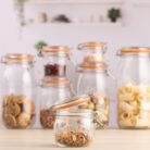 Kilner Set of 3 Round Clip Top Jars 0.5 Litre (3 x 500ml) Airtight Glass Storage Jars for Preserving Jams Dry Foods Reusable