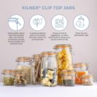 Kilner Set of 3 Round Clip Top Jars 0.5 Litre (3 x 500ml) Airtight Glass Storage Jars for Preserving Jams Dry Foods Reusable