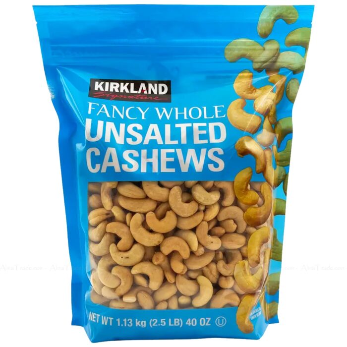 Kirkland Signature Fancy Whole Unsalted & Roasted Cashews Nuts Bag Pack 1.13kg Kirkland Signature Fancy Whole Unsalted & Roasted Cashews Nuts Bag Pack 1.13kg