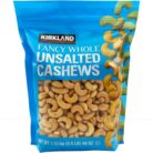 Kirkland Signature Fancy Whole Unsalted & Roasted Cashews Nuts Bag Pack 1.13kg