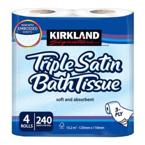 Kirkland Signature Soft and Absorbent Triple Satin Premium Bath Toilet Tissue Paper