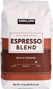 Kirkland Signature Whole Bean Coffee Espresso Blend