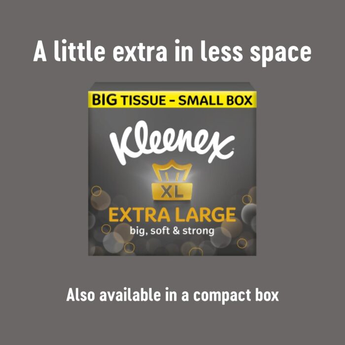 Kleenex Extra Large Facial Tissue in Compact Box - Pack of 2-100% Recyclable Packaging (88 Tissues Total) Kleenex Extra Large Facial Tissue in Compact Box - Pack of 2-100% Recyclable Packaging (88 Tissues Total)
