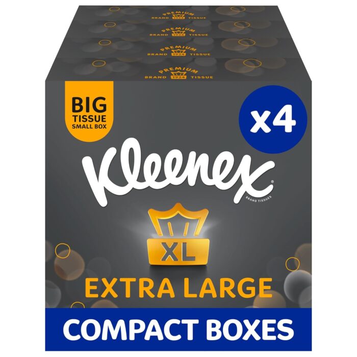Kleenex Extra Large Facial Tissue in Compact Box - Pack of 2-100% Recyclable Packaging (88 Tissues Total) Kleenex Extra Large Facial Tissue in Compact Box - Pack of 2-100% Recyclable Packaging (88 Tissues Total)