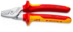 KNIPEX Stepcut Cable Shears Chrome-Plated Insulated with Multi-Component Grips