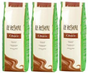 Le Royal Choco Green Vending Hot Chocolate Powder 1kg (Pack of 3) – 9.5% Cocoa – Mild & Creamy – Ideal For All Vending Machines