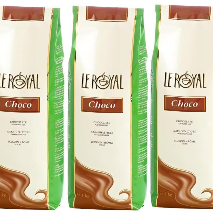Le Royal Choco Green Vending Hot Chocolate Powder 1kg (Pack of 3) – 9.5% Cocoa – Mild & Creamy – Ideal For All Vending Machines