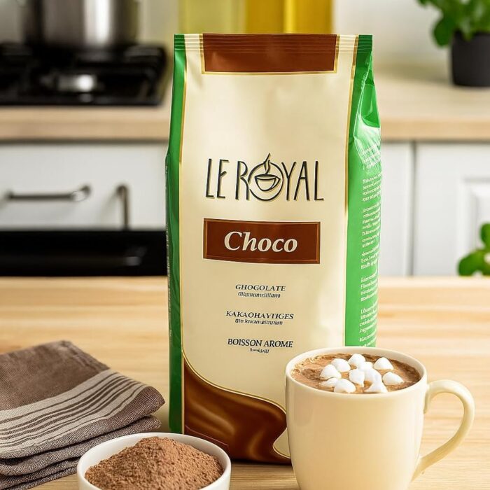 Le Royal Choco Green Vending Hot Chocolate Powder 1kg (Pack of 3) – 9.5% Cocoa – Mild & Creamy – Ideal For All Vending Machines