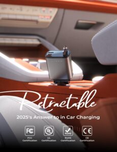 LISEN Retractable Car Phone Charger 84W Mens Gifts for Men Women Gadgets for Men Cigarette Lighter USB Charger Car Charger USB C Fast Charge Camping Essentials Car Accessories...