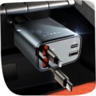 LISEN Retractable Car Phone Charger 84W Mens Gifts for Men Women Gadgets for Men Cigarette Lighter USB Charger Car Charger USB C Fast Charge Camping Essentials Car Accessories...