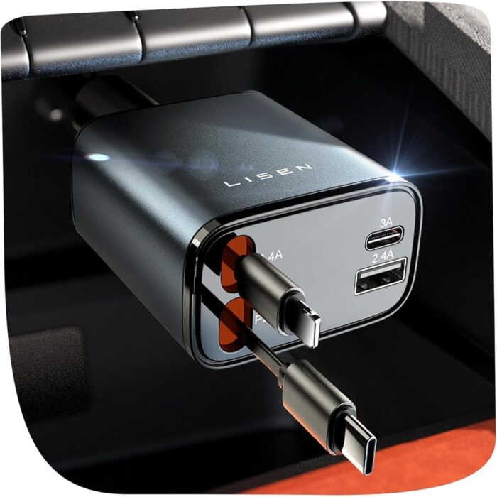LISEN Retractable Car Phone Charger 84W Mens Gifts for Men Women Gadgets for Men Cigarette Lighter USB Charger Car Charger USB C Fast Charge Camping Essentials Car Accessories... LISEN Retractable Car Phone Charger 84W Mens Gifts for Men Women Gadgets for Men Cigarette Lighter USB Charger Car Charger USB C Fast Charge Camping Essentials Car Accessories...
