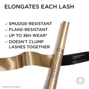 L'Oréal Paris Telescopic Mascara - Length for visibly longer lashes - Volume without lumps - Black - 10 ml