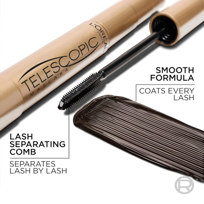 L'Oréal Paris Telescopic Mascara - Length for visibly longer lashes - Volume without lumps - Black - 10 ml L'Oréal Paris Telescopic Mascara - Length for visibly longer lashes - Volume without lumps - Black - 10 ml