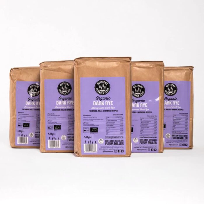 Matthews Cotswold Organic Stoneground Wholegrain Dark Rye Flour - 1.5kg Bag (Single Bag) Matthews Cotswold Organic Stoneground Wholegrain Dark Rye Flour - 1.5kg Bag (Single Bag)