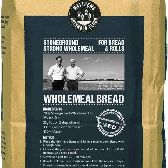 Matthews Cotswold Traditional Stoneground Strong Wholegrain Flour - 1.5kg Bag (Single Bag) Matthews Cotswold Traditional Stoneground Strong Wholegrain Flour - 1.5kg Bag (Single Bag)