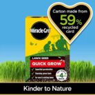 Miracle-Gro Quick Grow Lawn Seed 16m2 ryegrass fescues Fast Grass Seed 480g - Super Fast Germinating Lawn Seed - Rich Green Lawn - for existing and New lawns.