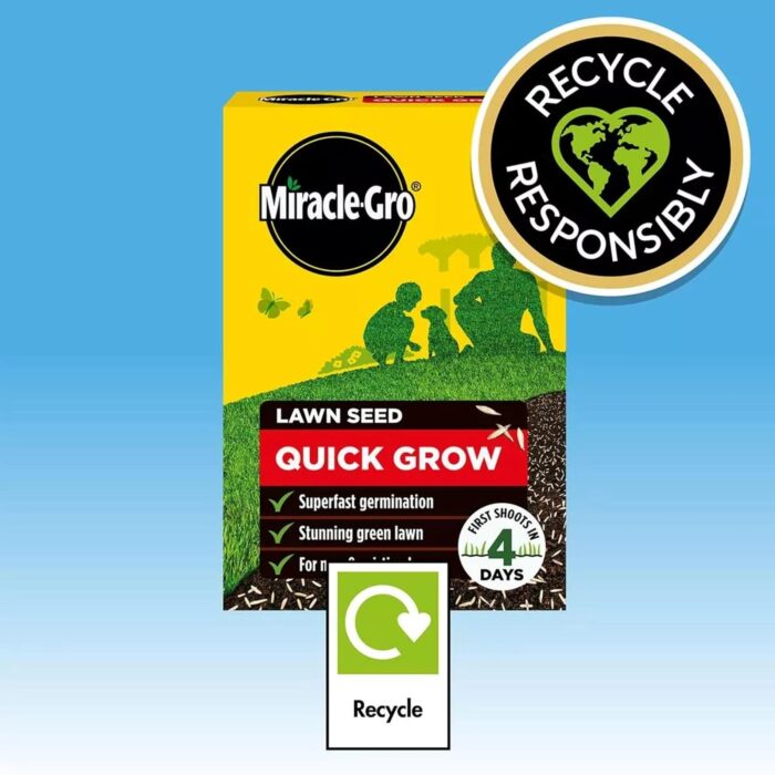 Miracle-Gro Quick Grow Lawn Seed 16m2 ryegrass fescues Fast Grass Seed 480g - Super Fast Germinating Lawn Seed - Rich Green Lawn - for existing and New lawns. Miracle-Gro Quick Grow Lawn Seed 16m2 ryegrass fescues Fast Grass Seed 480g - Super Fast Germinating Lawn Seed - Rich Green Lawn - for existing and New lawns.