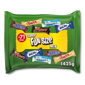 Mixed Chocolate Bars Multipack Bulk Bag 1425g – 71 Fun Size Milk Chocolate Bars & Sweets Variety Pack with Mars