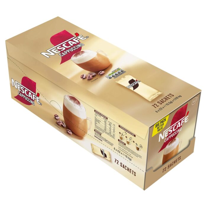 NESCAFÉ Cappuccino Instant Coffee Sachets - 72 x 15.5g