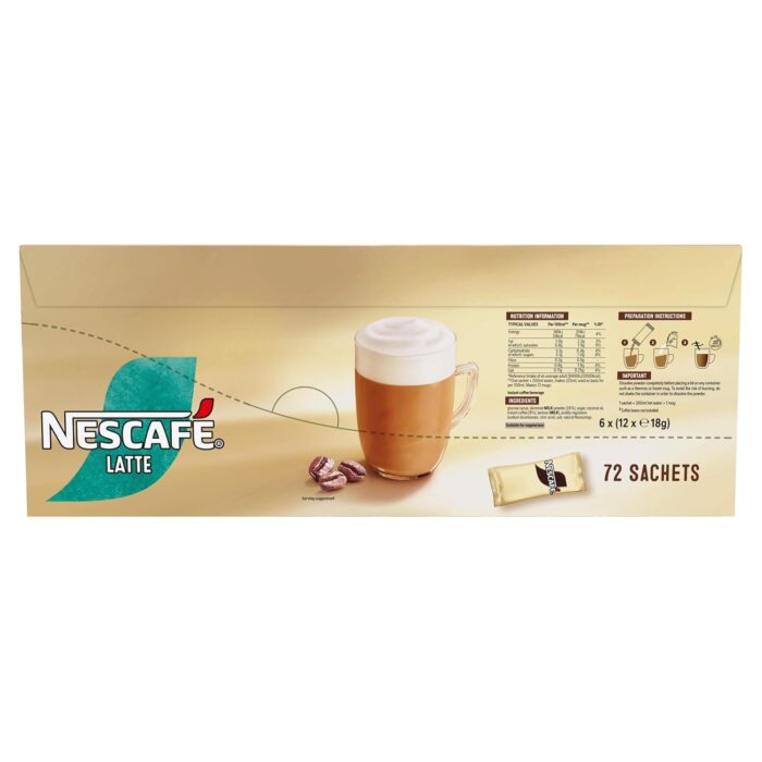 NESCAFÉ Latte Instant Coffee Sachets - 72 x 18g NESCAFÉ Latte Instant Coffee Sachets - 72 x 18g