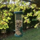 Oakdale Flip Top Premium Filled Seed Wild Bird Feeder Easy Fill With Dual Perch For Birdatching And Garden Outdoor Use All Weather