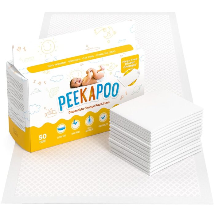 peekapoo-disposable-changing-pad-liners-50-pack-super-soft-ultra.jpg Peekapoo - Disposable Changing Pad Liners (50 Pack) Super Soft