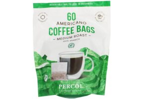 Percol Americano Medium Roast Coffee 100% Arabica Ready To Drink Bags - 60 x 8g