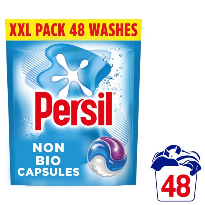 Persil Non Bio 3 in 1 Washing Capsules laundry capsules gentle next to sensitive skin for outstanding stain removal in quick & cold washes 48 washes Persil Non Bio 3 in 1 Washing Capsules laundry capsules gentle next to sensitive skin for outstanding stain removal in quick & cold washes 48 washes