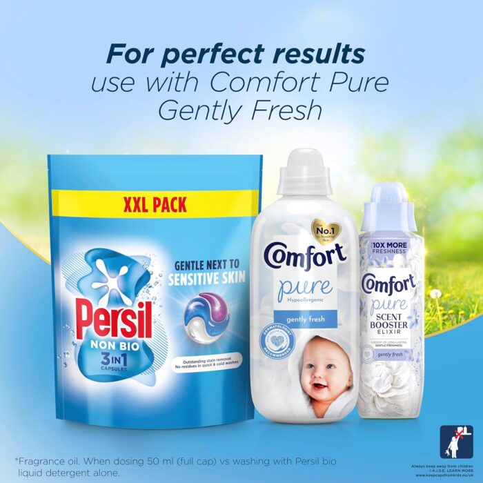 Persil Non Bio 3 in 1 Washing Capsules laundry capsules gentle next to sensitive skin for outstanding stain removal in quick & cold washes 48 washes Persil Non Bio 3 in 1 Washing Capsules laundry capsules gentle next to sensitive skin for outstanding stain removal in quick & cold washes 48 washes