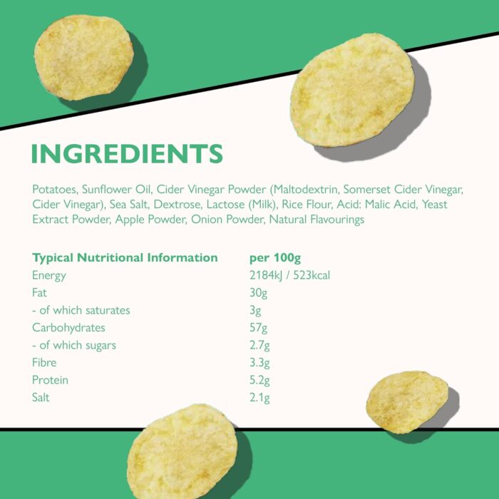Pipers - Cider Vinegar & Sea Salt Crisps - 24 Minibags Pipers - Cider Vinegar & Sea Salt Crisps - 24 Minibags