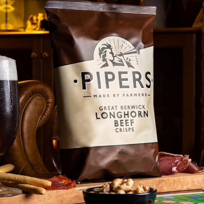 Pipers Great Berwick Longhorn Beef Crisps - 24x40g Pipers Great Berwick Longhorn Beef Crisps - 24x40g