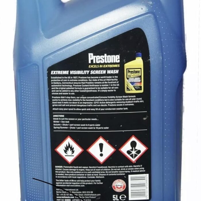 Prestone Extreme All Seasons Visibility Concentrate Car Screen Wash 5 Litre Prestone Extreme All Seasons Visibility Concentrate Car Screen Wash 5 Litre