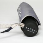 RADLEY London Womens Responsible Foldaway Telescopic Umbrella Tavistock Stripe in Black & Grey