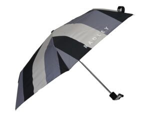 RADLEY London Womens Responsible Foldaway Telescopic Umbrella Tavistock Stripe in Black & Grey