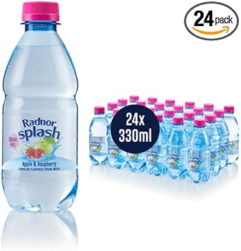 Radnor Splash Sparkling Apple and Raspberry 24x330ml Sugar Free Flavoured Water Multipack Radnor Splash Sparkling Apple and Raspberry 24x330ml Sugar Free Flavoured Water Multipack