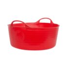 Red Gorilla 15L Small Shallow Flexible 2-Handled Recycled Tub in Black Weather Resistant Suitable for Animal Horse Food Storage Preparation DIY Builders Gardening