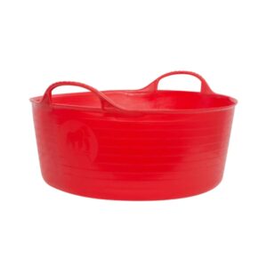 Red Gorilla 15L Small Shallow Flexible 2-Handled Recycled Tub in Black Weather Resistant Suitable for Animal Horse Food Storage Preparation DIY Builders Gardening