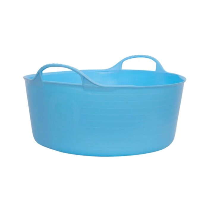 Red Gorilla 15L Small Shallow Flexible 2-Handled Recycled Tub in Black Weather Resistant Suitable for Animal Horse Food Storage Preparation DIY Builders Gardening