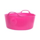 Red Gorilla 15L Small Shallow Flexible 2-Handled Recycled Tub in Black Weather Resistant Suitable for Animal Horse Food Storage Preparation DIY Builders Gardening