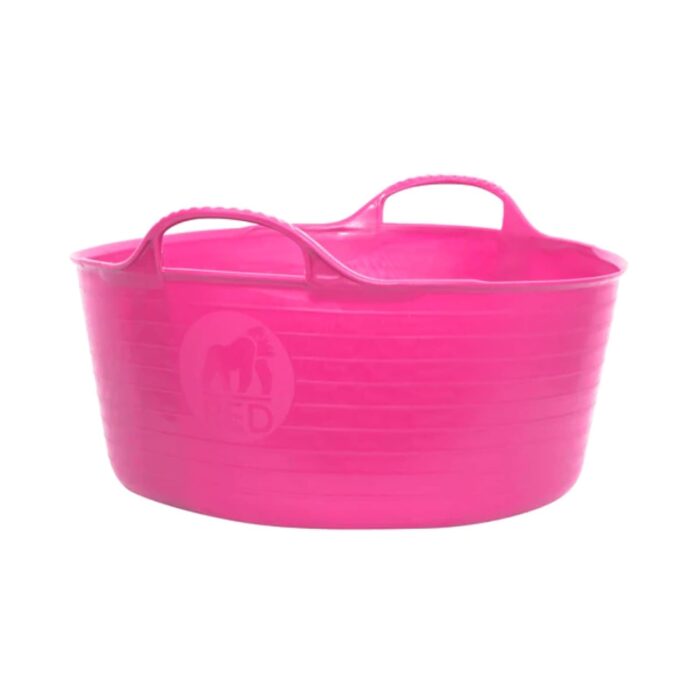 Red Gorilla 15L Small Shallow Flexible 2-Handled Recycled Tub in Black Weather Resistant Suitable for Animal Horse Food Storage Preparation DIY Builders Gardening