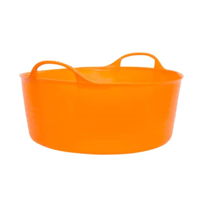 Red Gorilla 15L Small Shallow Flexible 2-Handled Recycled Tub in Black Weather Resistant Suitable for Animal Horse Food Storage Preparation DIY Builders Gardening