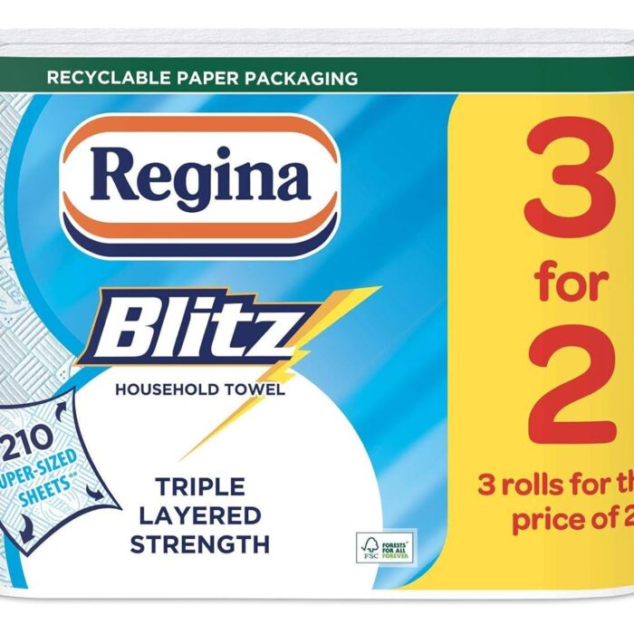 Regina Blitz 12 Rolls Original Kitchen Rolls in Recycled ECO Paper Bag Regina Blitz 12 Rolls Original Kitchen Rolls in Recycled ECO Paper Bag