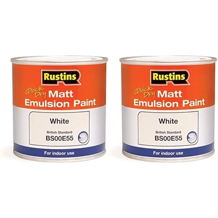 RUSTINS Matt Emulsion Paint White 250ml RUSTINS Matt Emulsion Paint White 250ml