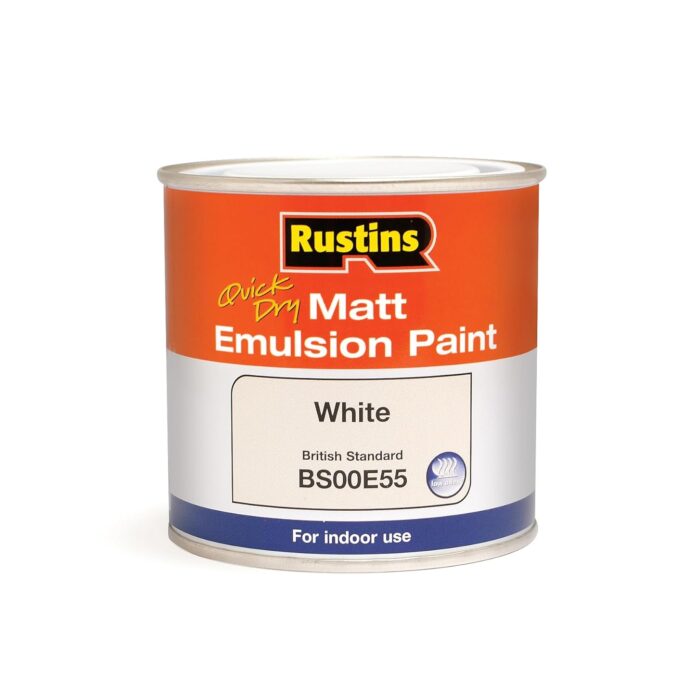 RUSTINS Matt Emulsion Paint White 250ml RUSTINS Matt Emulsion Paint White 250ml