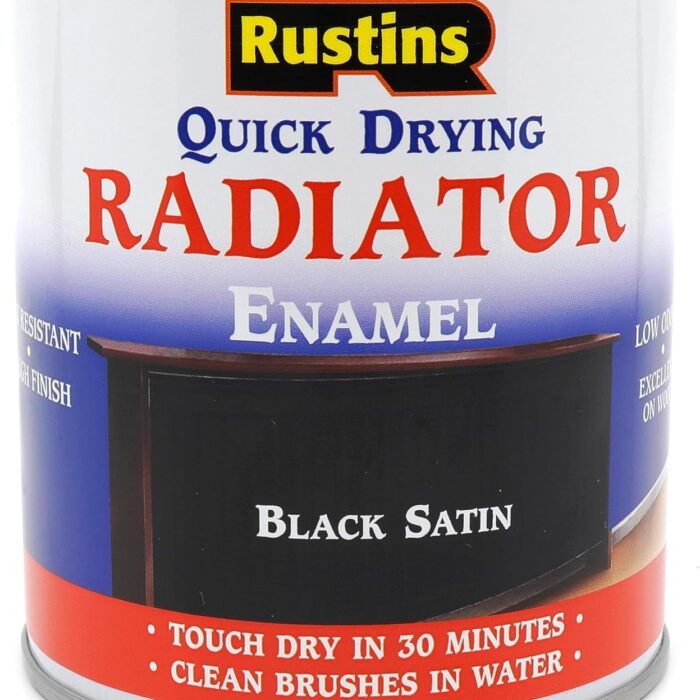 Version 1.0.0 RUSTINS Quick Drying Radiator Enamel Satin - Black 250ml – Durable