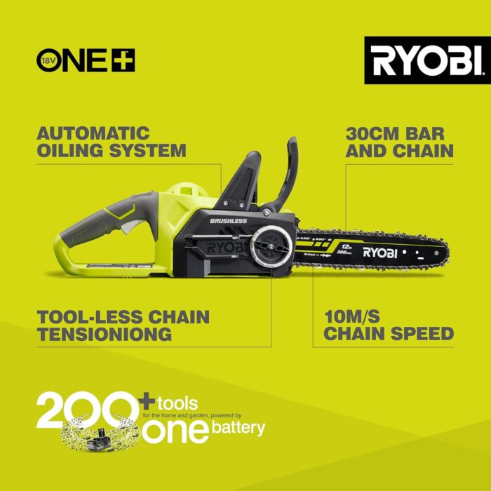 Ryobi OCS1830 18V ONE+ 30 Bar Cordless Brushless Chainsaw (Battery & Charger Excluded) Ryobi OCS1830 18V ONE+ 30 Bar Cordless Brushless Chainsaw (Battery & Charger Excluded)