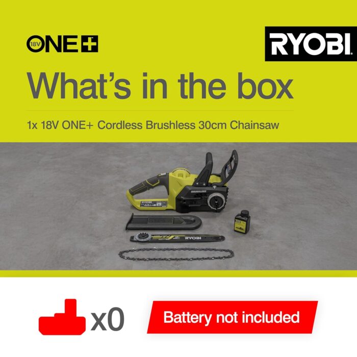 Ryobi OCS1830 18V ONE+ 30 Bar Cordless Brushless Chainsaw (Battery & Charger Excluded) Ryobi OCS1830 18V ONE+ 30 Bar Cordless Brushless Chainsaw (Battery & Charger Excluded)