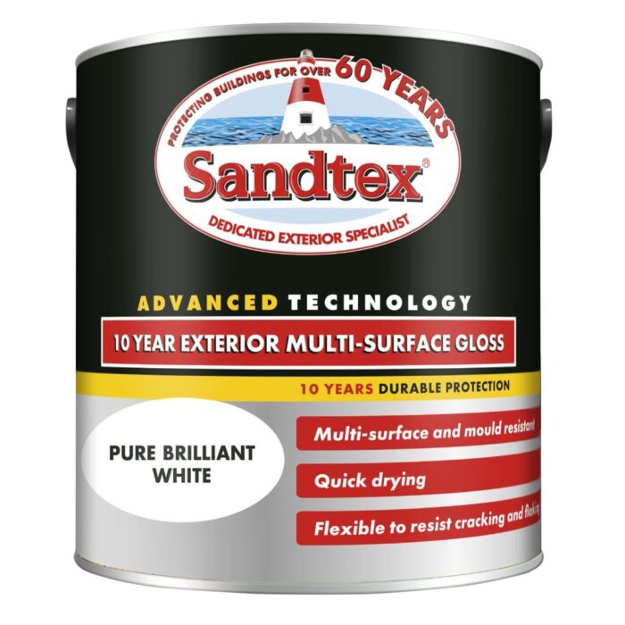 Sandtex 10 Year Exterior Multi-Surface Gloss 750ml Brilliant White Sandtex 10 Year Exterior Multi-Surface Gloss 750ml Brilliant White