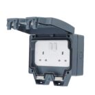 Schneider Electric Lisse Weatherproof IP66 2 gang switched 13A socket - LWP3020