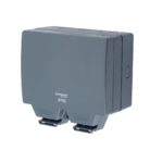 Schneider Electric Lisse Weatherproof IP66 2 gang switched 13A socket - LWP3020